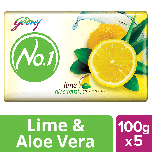 Godrej No.1 Lime & Aloe Vera (100g), Pack of 5