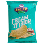 Balaji Cream & Onion Chips, 40 g Pouch